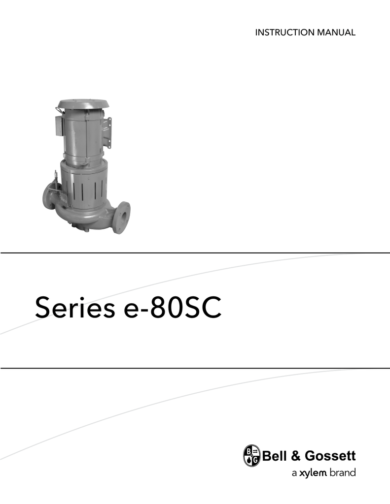 Bell & Gossett e80SC Pump Installation Manual Manualzz