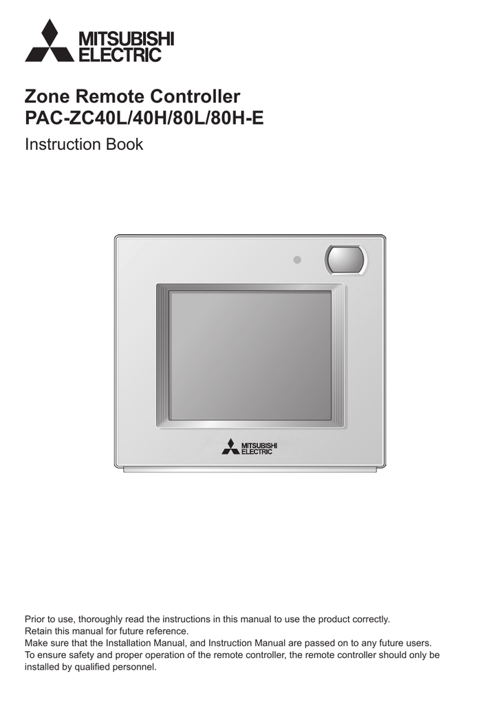Mitsubishi Electric PACZC80L Instruction book Manualzz