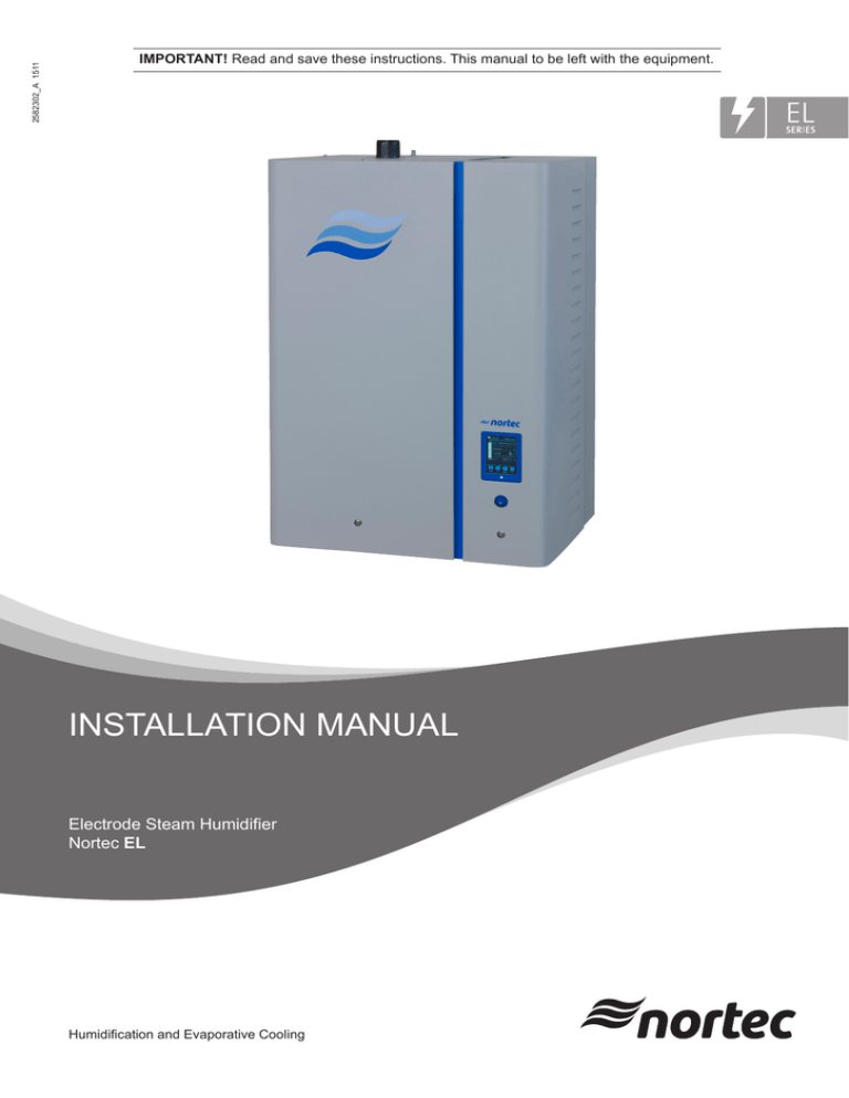 Nortec EL Electrode Steam Humidifier Installation Manual Manualzz