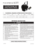 FAHRENHEAT FLCH4R Garage and Utility Electric Heater Installation, Operation &amp; Maintenance Instructions