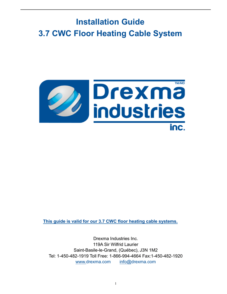 Ditra Heat Cable Chart