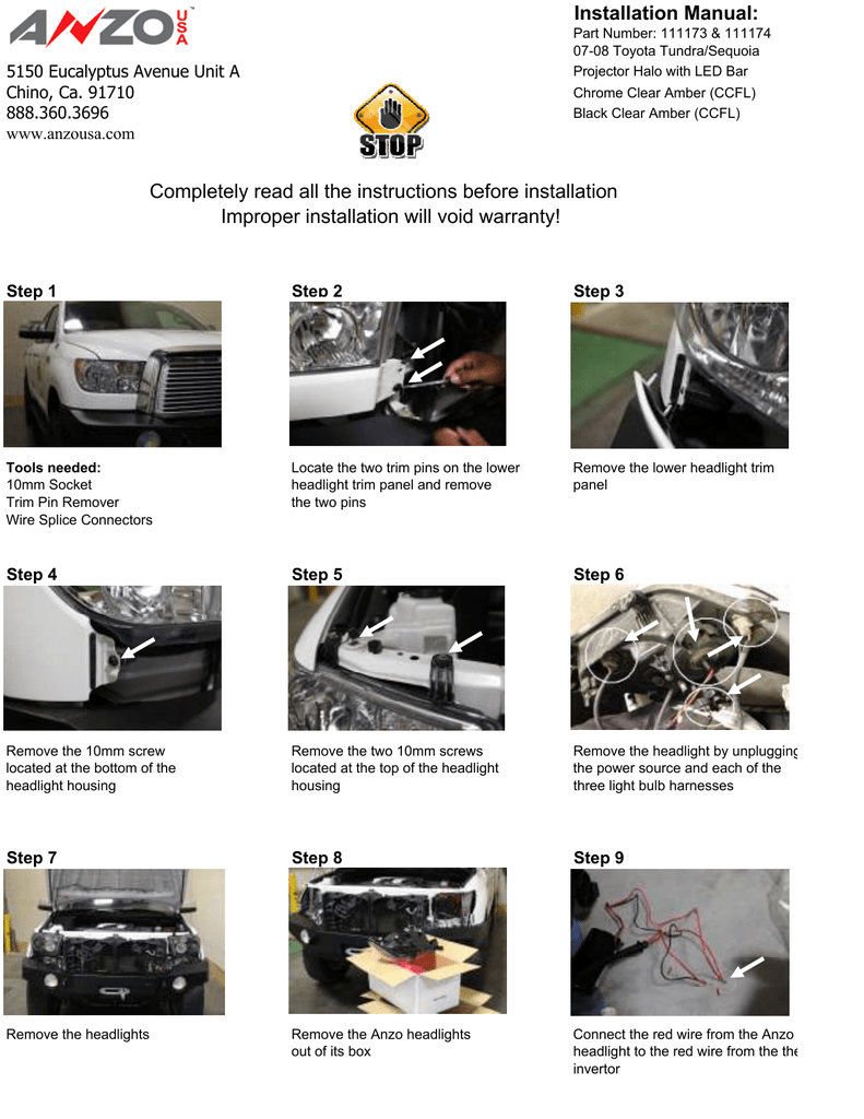 Halo Headlight Installation Instructions Shelly Lighting