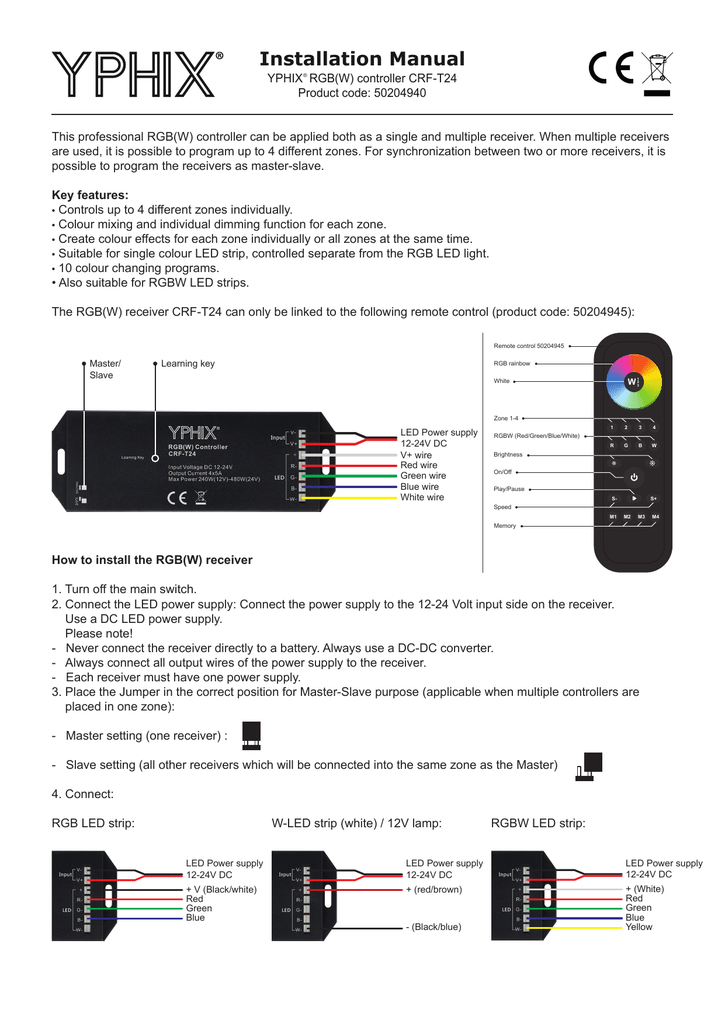 Manual Rgbw Controller 4z Crf T24 English Manualzz