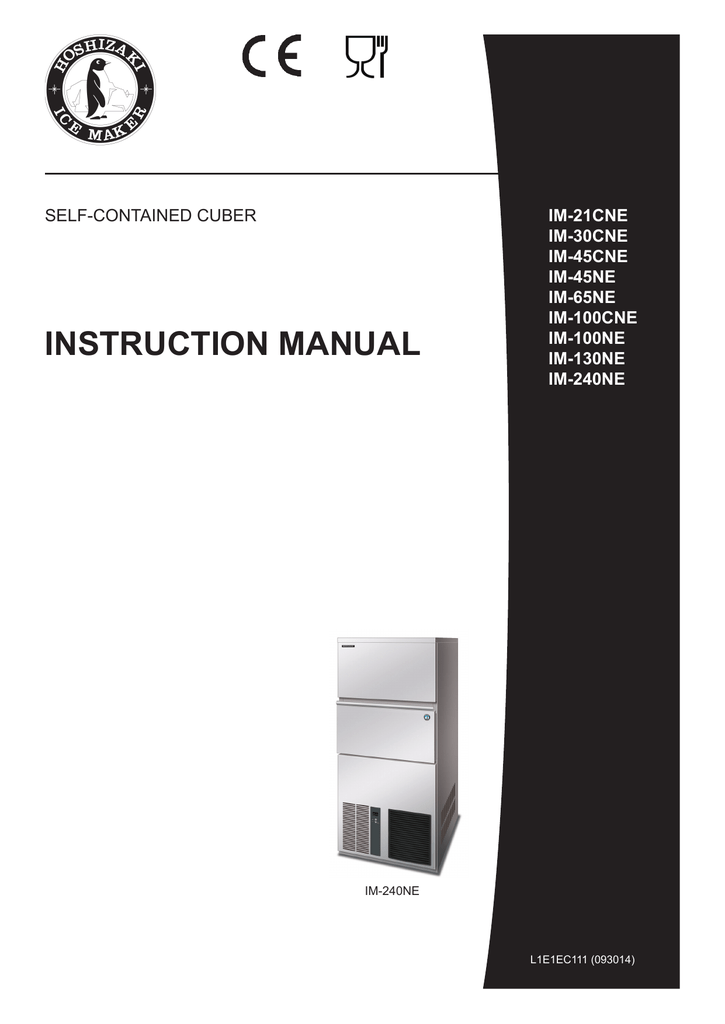 Hoshizaki Cube Ice Maker User Manual Manualzz