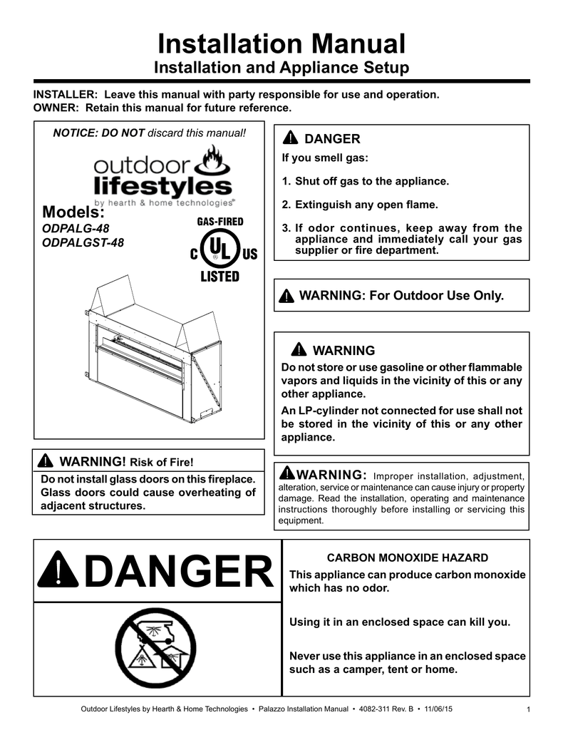 Heatilator Palazzo/Palazzo SeeThrough Installation Manual Manualzz