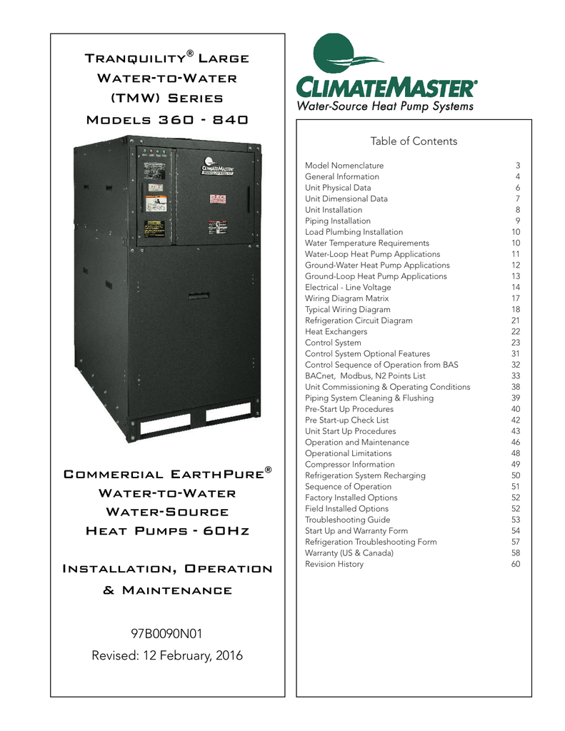 Climatemaster Water Source Heat Pump Wiring Diagram - Circuit Diagram