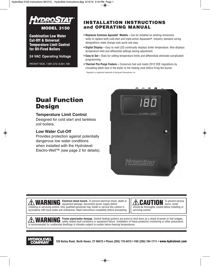 Hydrostat 3250 Plus Manual