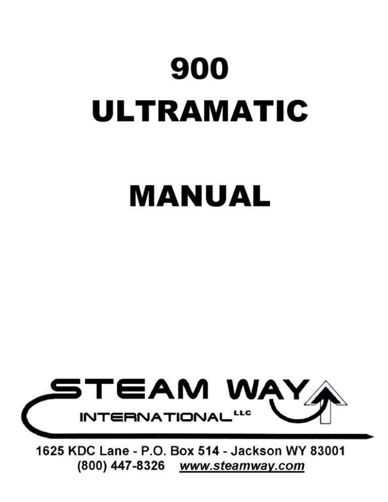 Ultramatic 900 Portable Steam Way International Manualzz