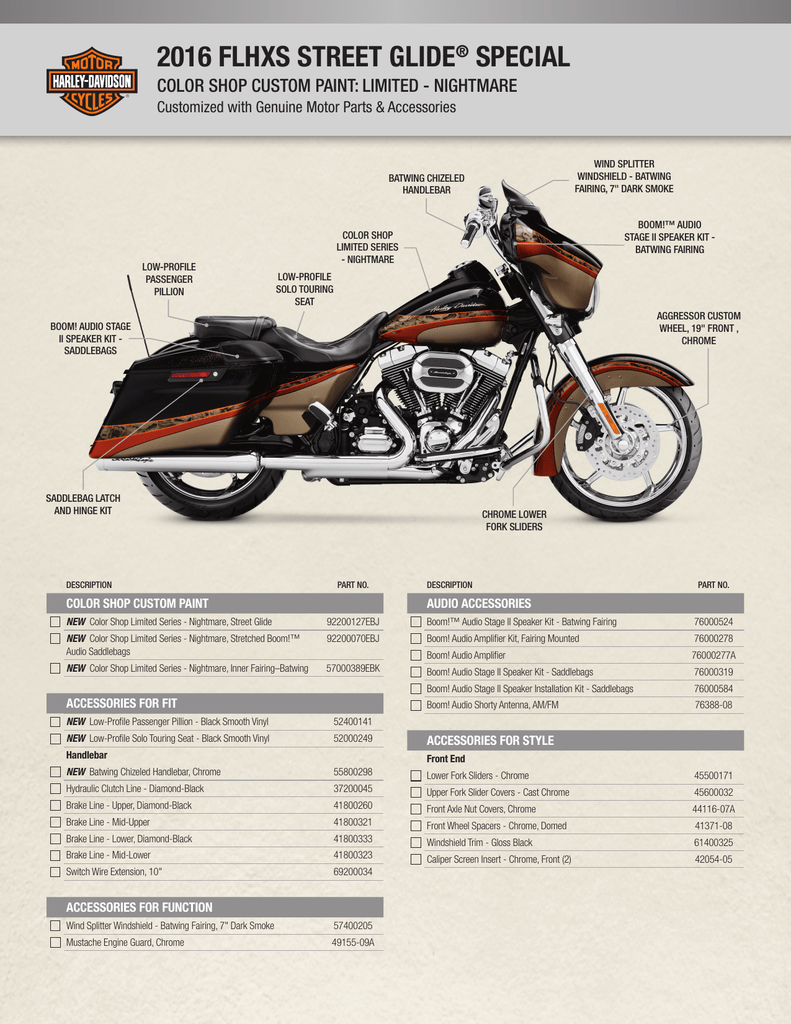 2016 street glide special accessories