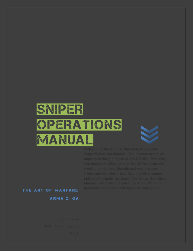 Sniper Operations Manual