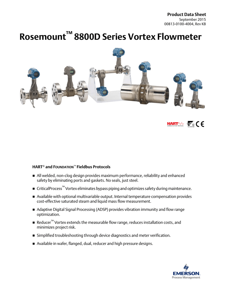 Rosemount™ 8800D Series Vortex Flowmeter Manualzz