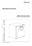 Kendro HERAcell 240 Operating Instructions Manual