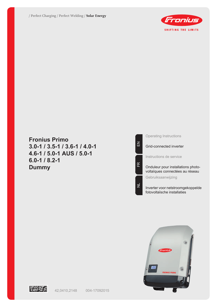 Fronius Primo 3.01 Operating Instructions Manual Manualzz