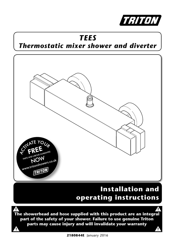 Tees Bar Mixer with Diverter Installation Guide Manualzz