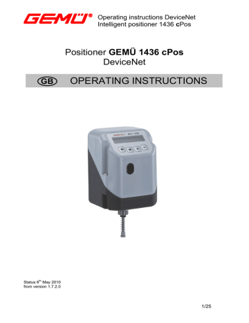 Gemu 1436 cPos Intelligent positioner and integrated process controller ...