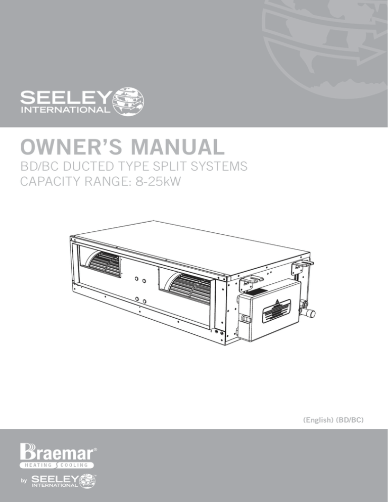 Braemar BD/BC Ducted Type Split Systems Manualzz