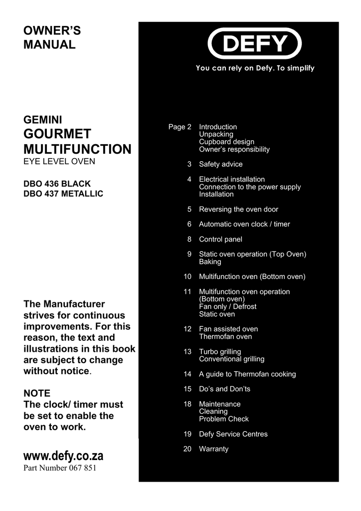 Multifunction Oven Manualzz