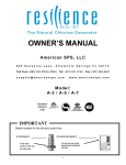 Chlorine Generator Resilience A-3, A-5, A-7 Owner's Manual
