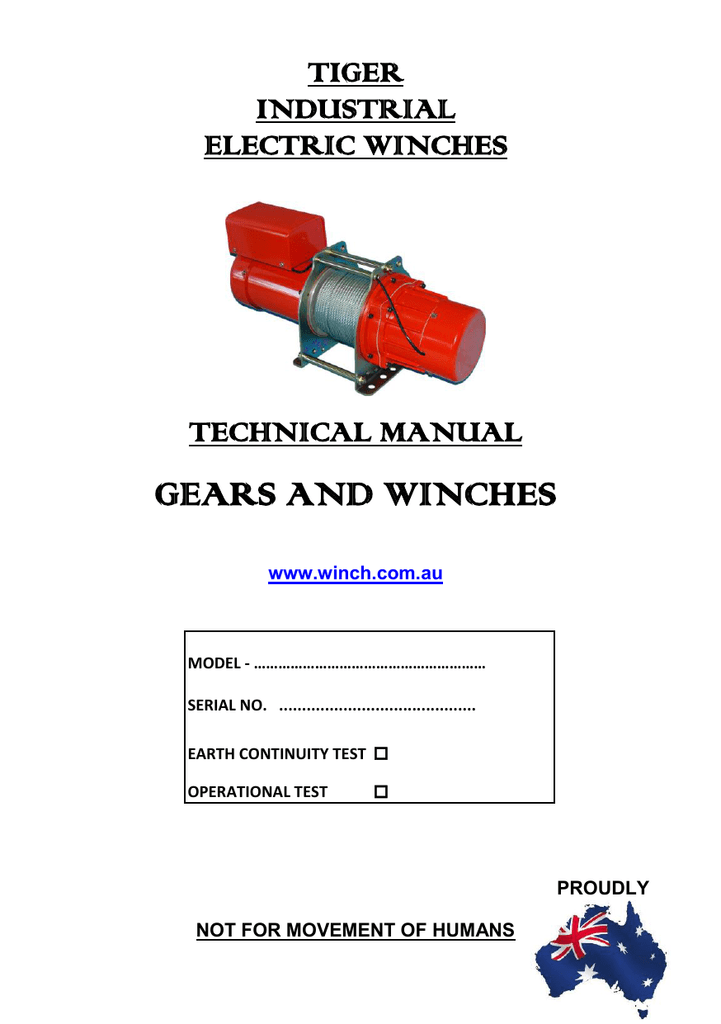 Operating Manual Gears Amp Winches Manualzz
