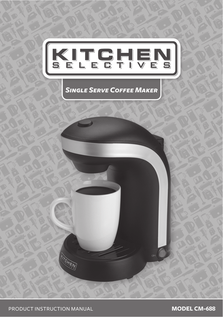 Kitchen Selectives CM-688 1-Cup Single Serve Drip Coffee Maker