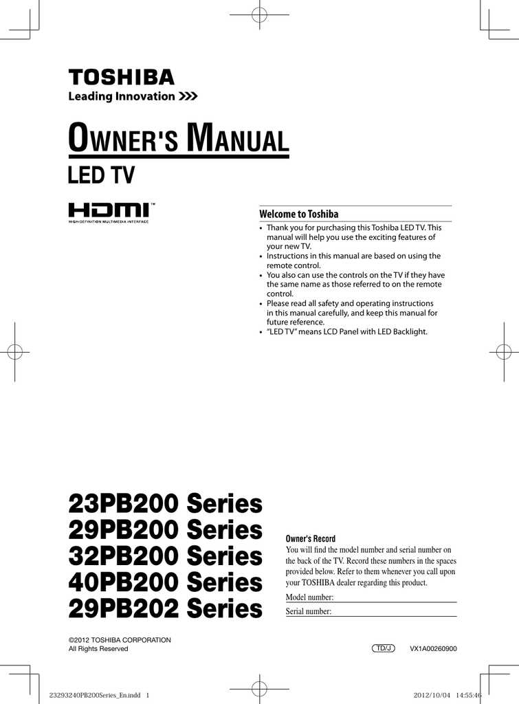 23pb0 Series 29pb0 Series 32pb0 Series 40pb0 Series Manualzz