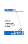 Upright SB-80 Service &amp; Parts Manual