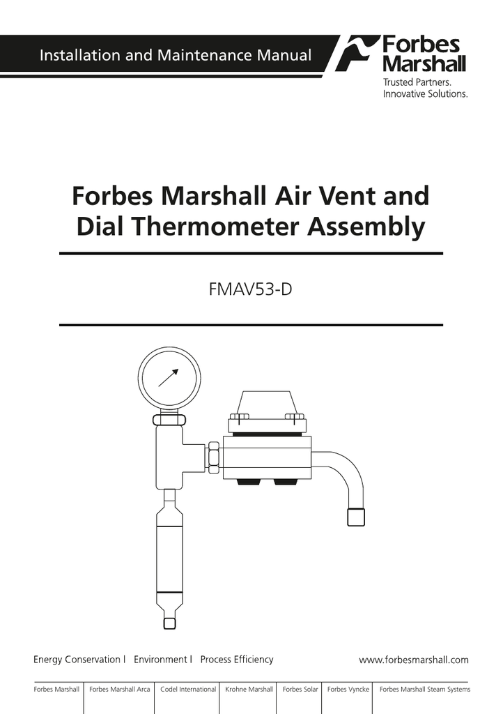 Forbes Marshall Air Vent and Dial Thermometer Assembly Manualzz