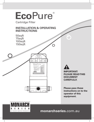 Davey Ecopure Filter Cartridge Manual Manualzz