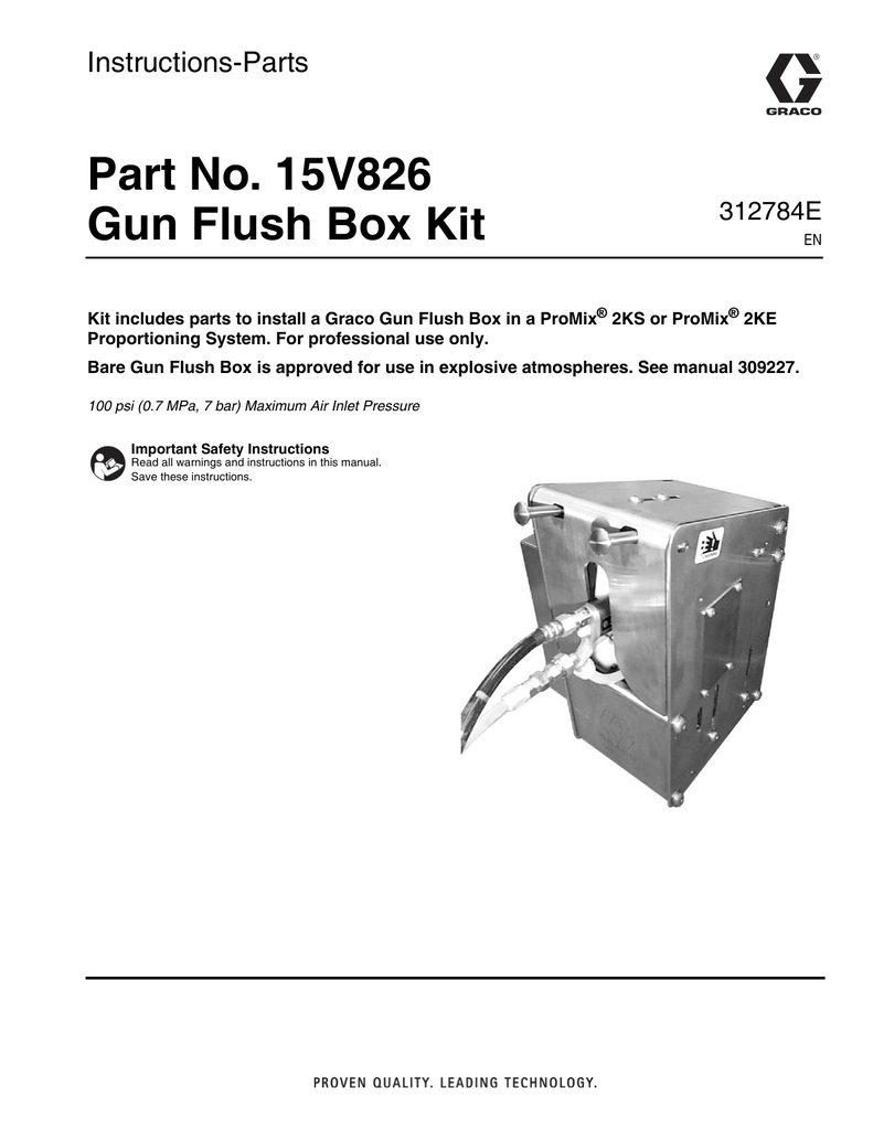Graco 312784E, Gun Flush Box Kit Instruction Manualzz