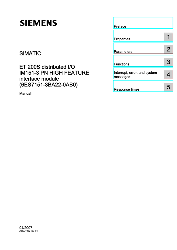 6ES7151-1AA04-0AB0 Renewed Siemens Simatic DP Interface IM151-1 Standard