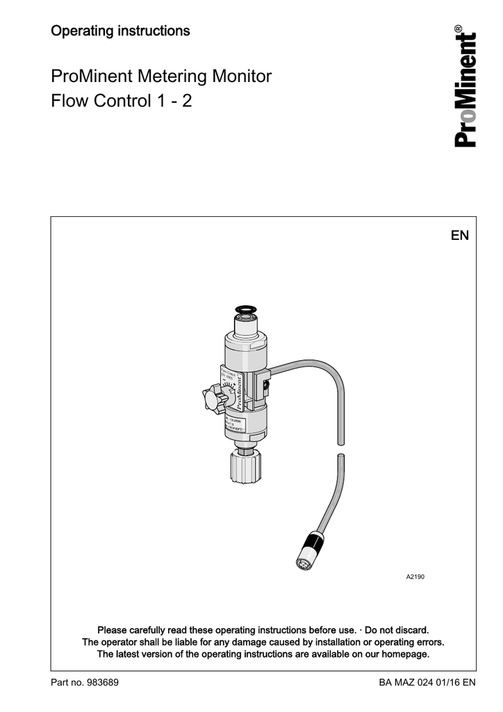 ProMinent Flow Control Model 1009229 