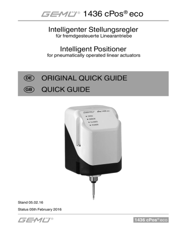 Intelligent Positioner cPos 1436 eco Quick Guide | Manualzz