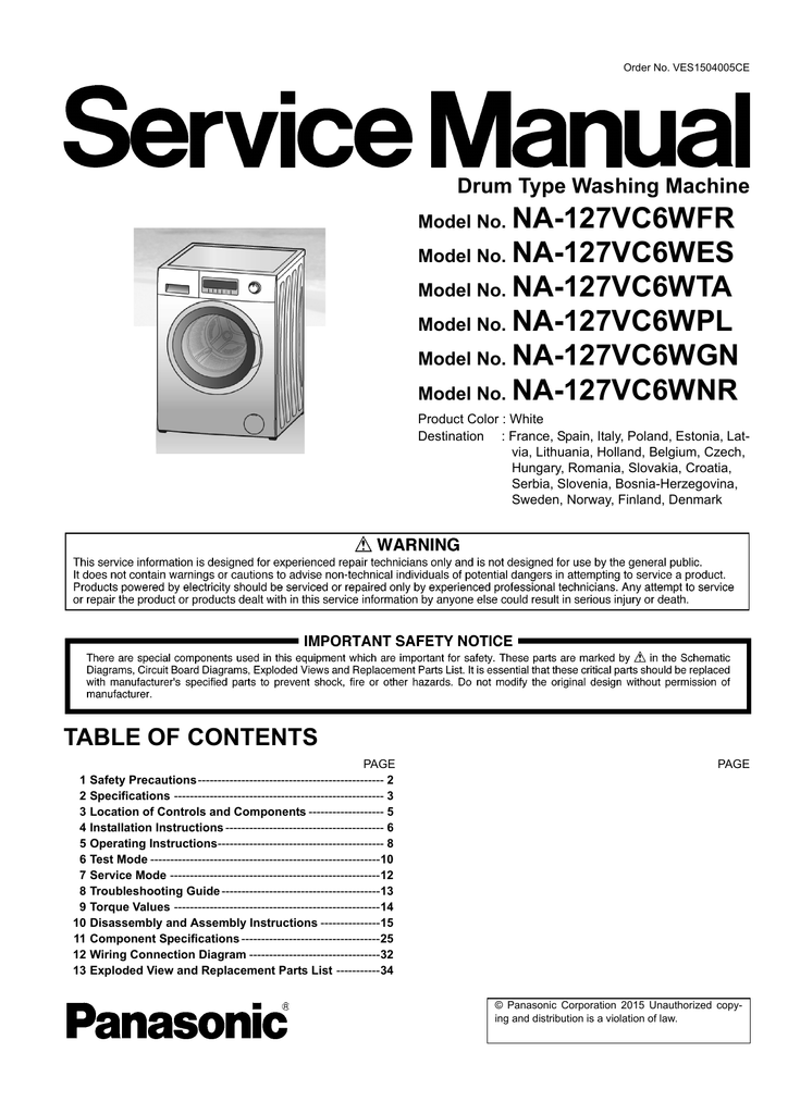 Panasonic Front Load Washing Machine E10 Error wordpress331561