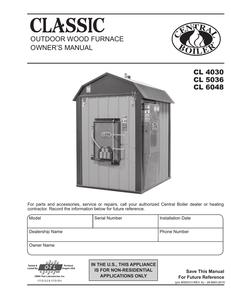Central Boiler CL 6048 Owner's Manual Manualzz