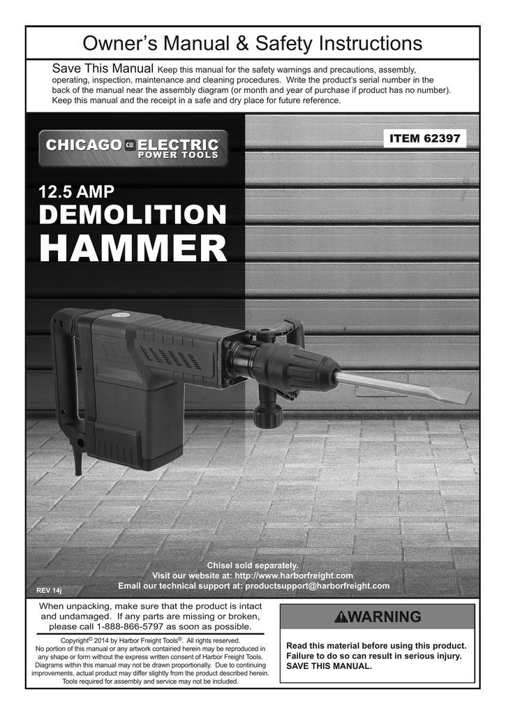 Chicago Electric 62397 Owner's Manual Manualzz