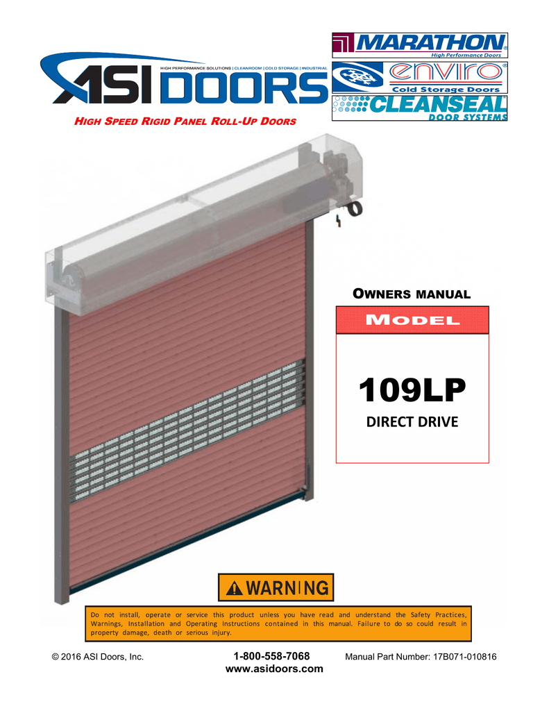 storage roll up doors on 109lp Direct Drive Asi Technologies Inc Manualzz