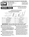 B&amp;W Trailer Hitches 5th Wheel Hitch Mounting Rail 2602 Installation Instructions