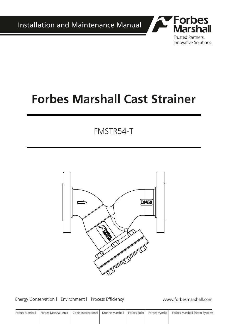 I&M FMSTR54T Forbes Marshall Cast Strainer Manualzz