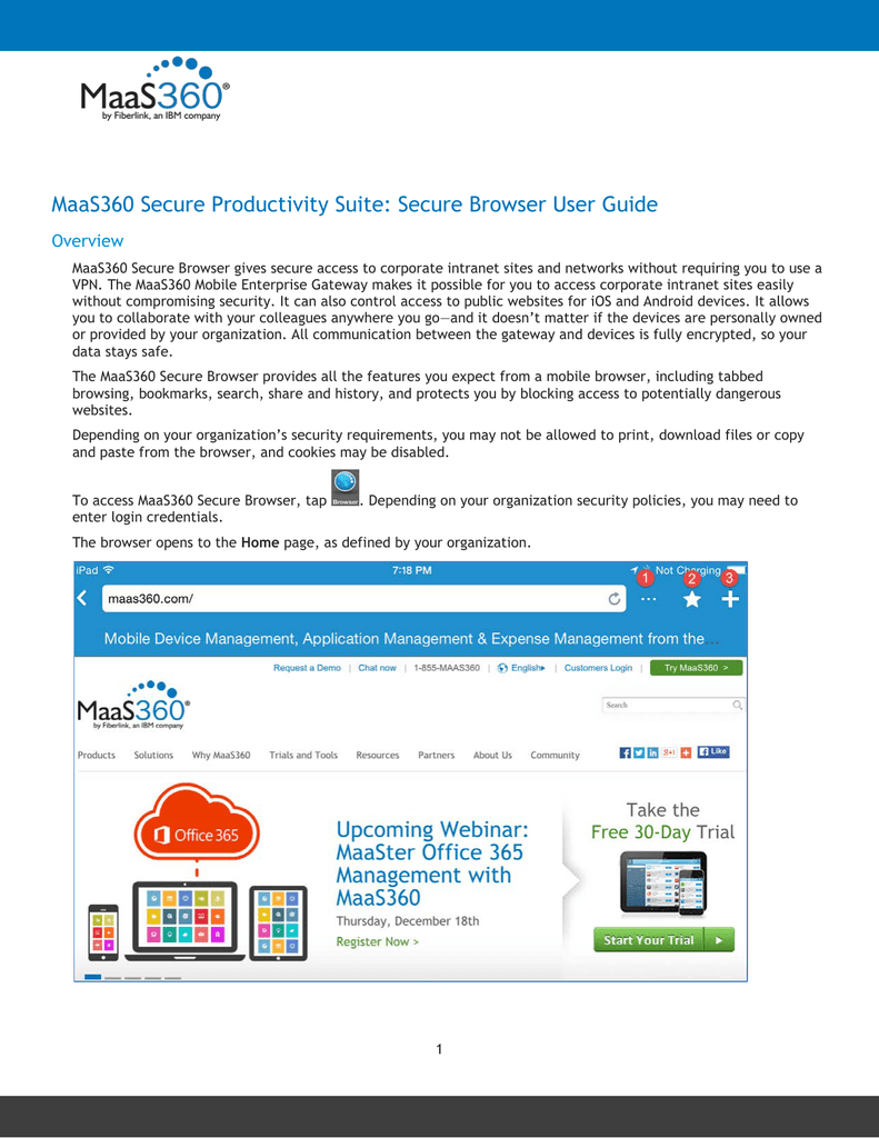 MaaS360 Secure Productivity Suite: Secure Browser User Guide | Manualzz