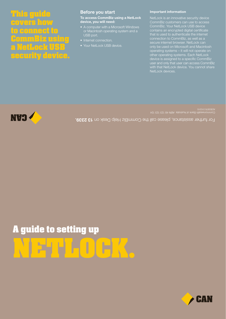 Netlock User Guide Commonwealth Bank Of Australia Manualzz