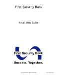 First Security Bank Online Banking and Mobile Banking App User Guide