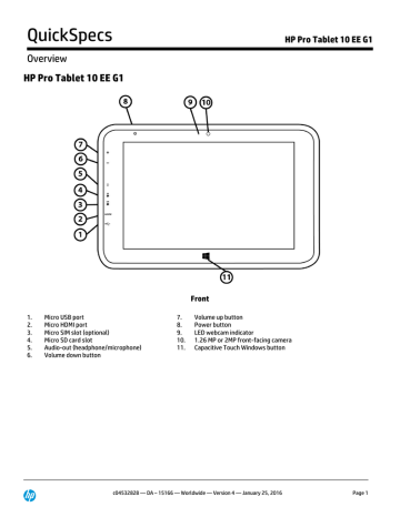 HP Pro Tablet 10 EE G1 - Hewlett | Manualzz