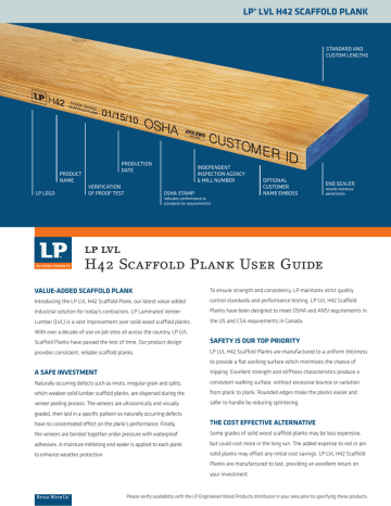 H42 Scaffold Plank User Guide | Manualzz