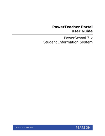 PowerSchool 7.x PowerTeacher Portal User Guide | Manualzz