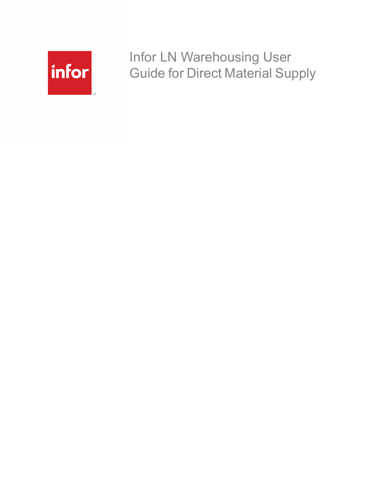 Admin guide. Infor Ln
