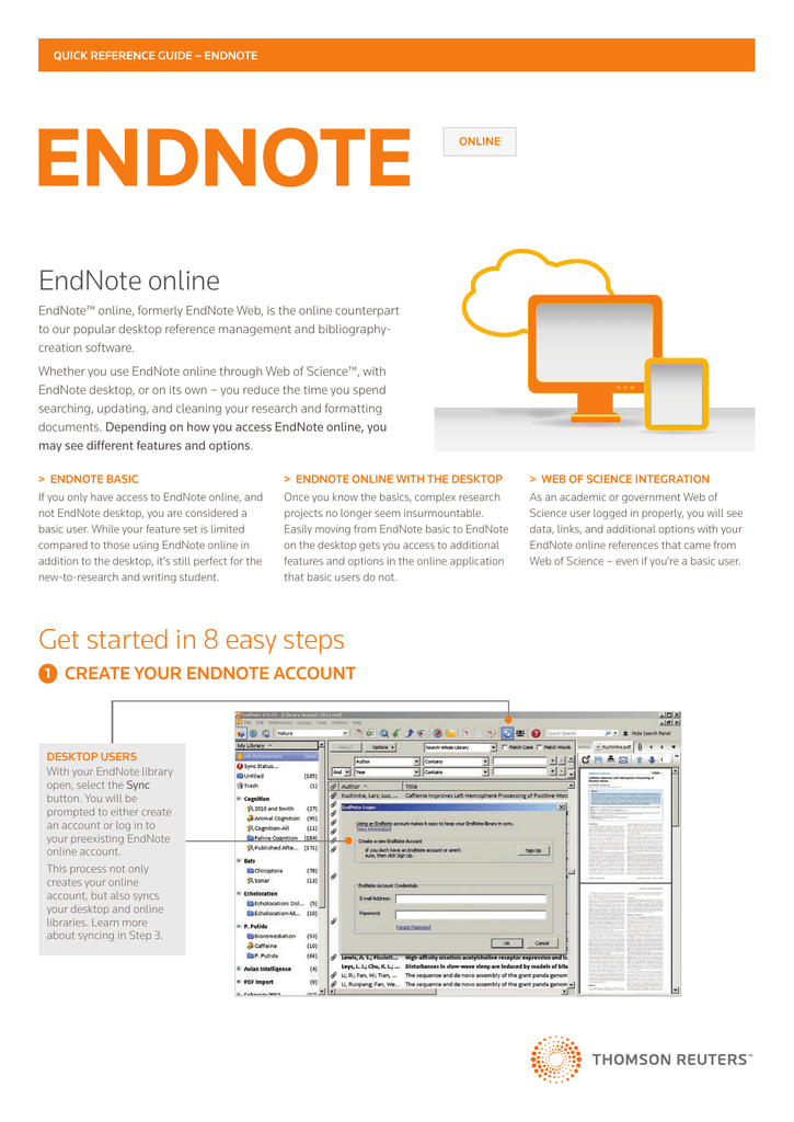 sync desktop endnote with web