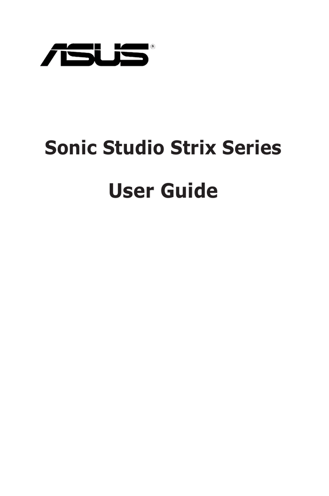 Asus STRIX SOAR Sound Card User Guide | Manualzz