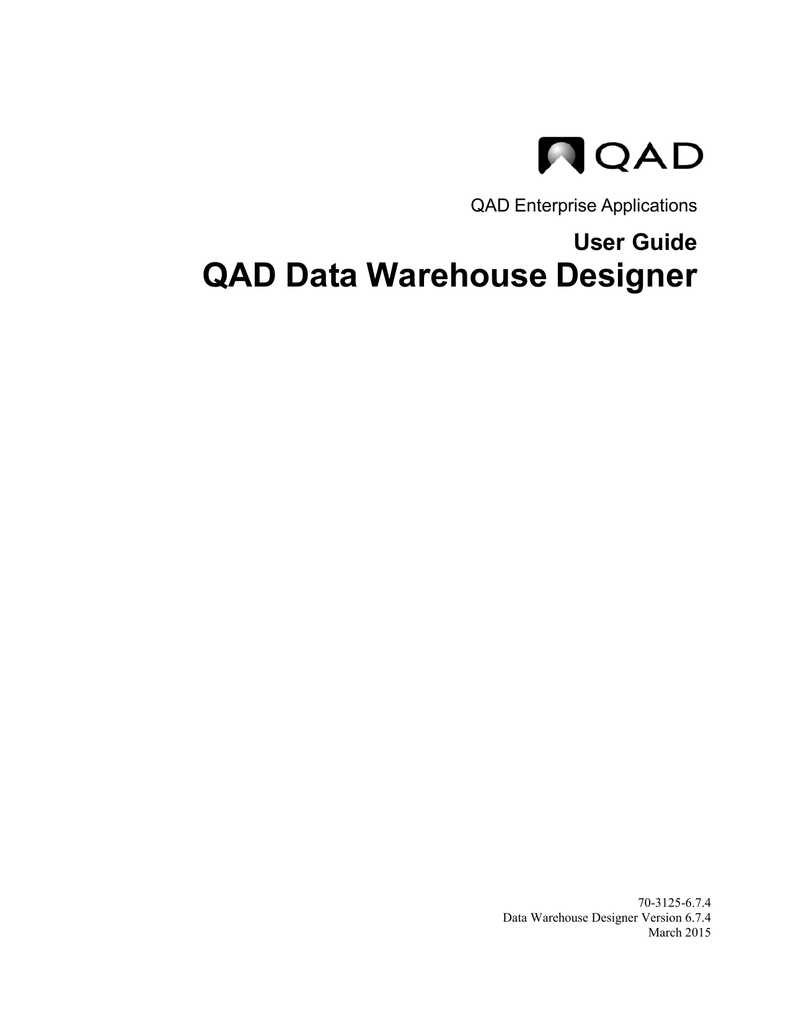 qad data warehouse designer user guide