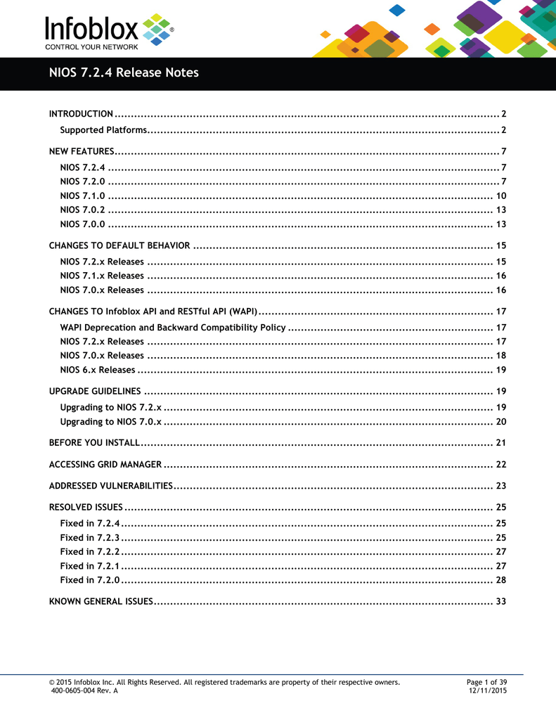 Nios 7 2 4 Release Notes Manualzz