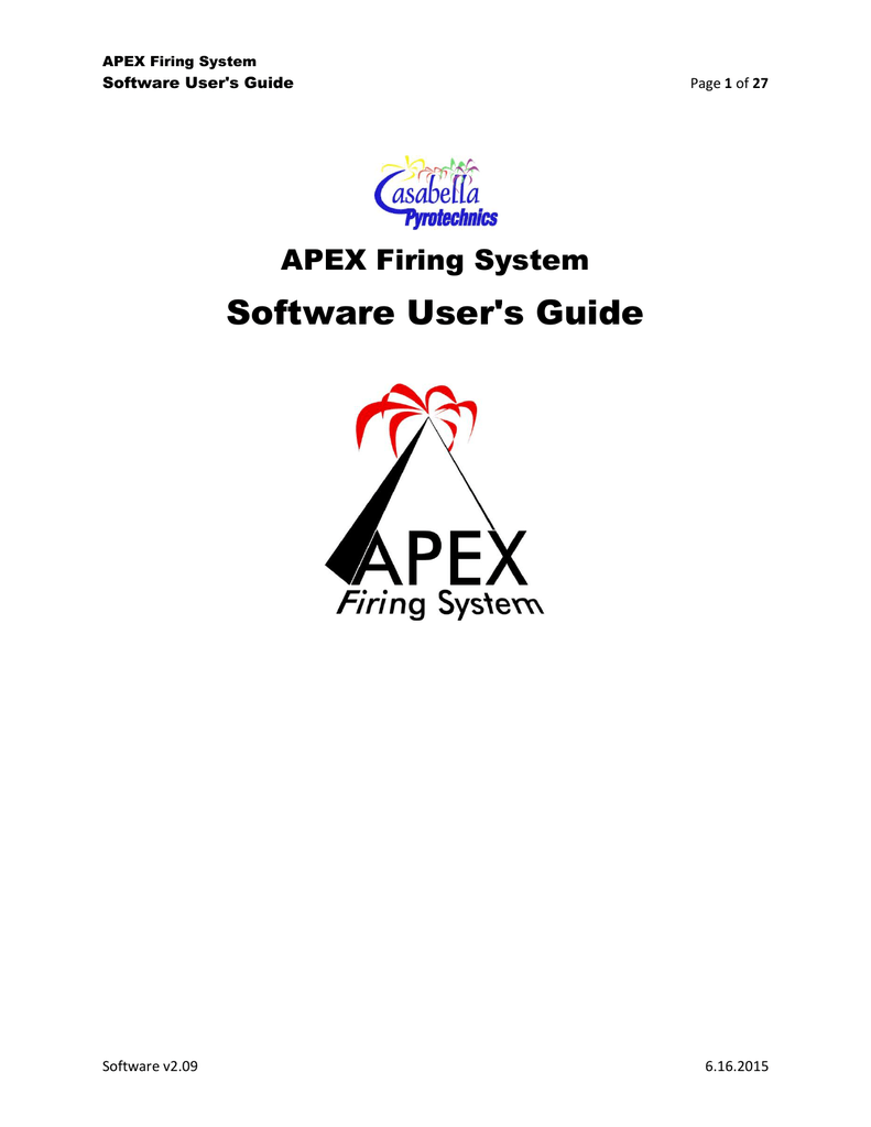 APEX Firing System Software User Guide Manualzz